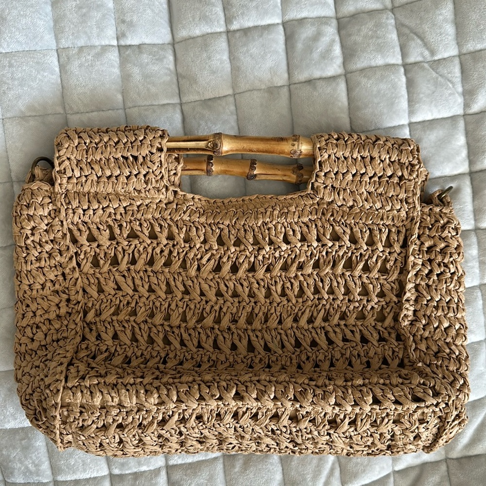 Free People Straw clutch